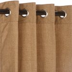 Sunbrella Linen Sesame Outdoor Curtain with Grommets