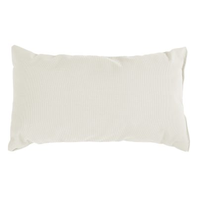 Canvas White Sunbrella Outdoor Throw Pillow 19 in. x 10 in. Rectangle/Lumbar