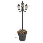 Black Cambridge Four Lantern Patio Lamp with Planter Base