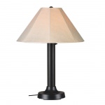 Black Seaside Outdoor Table Lamp with Sunbrella Shade