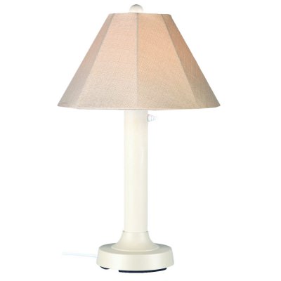 White Seaside Outdoor Table Lamp with Sunbrella Shade