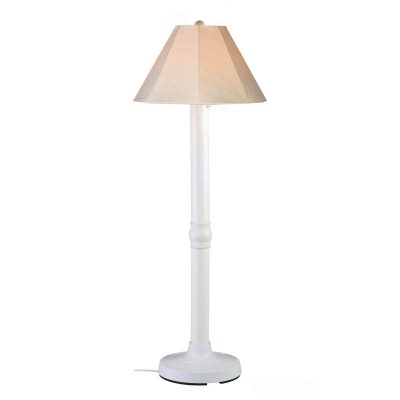 White Seaside Outdoor Floor Lamp with Sunbrella Shade