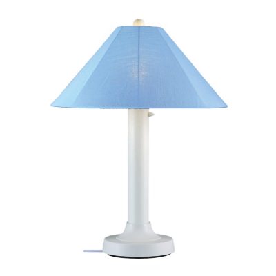 White Catalina Outdoor Table Lamp with Sunbrella Shade