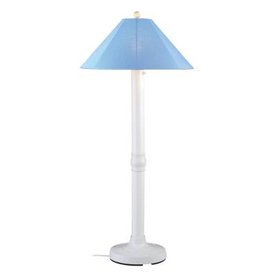 White Catalina Outdoor Floor Lamp with Sunbrella Shade