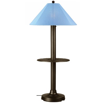 Bronze Catalina Outdoor Floor Lamp with Table and Sunbrella Shade
