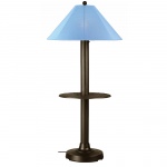 Bronze Catalina Outdoor Floor Lamp with Table and Sunbrella Shade