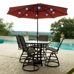 8 Globe Bright White LED SOLAR Umbrella String Lights