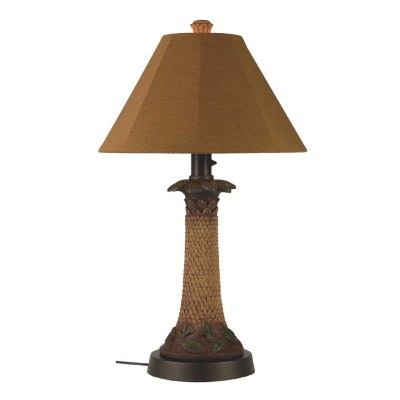 Palm Outdoor Table Lamp with Sunbrella Shade
