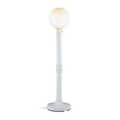 White Moonlite Outdoor Globe Floor Lamp with White Globe