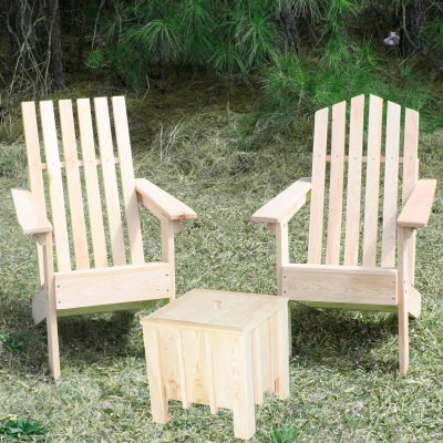 Set of 2 Junior Cypress Adirondack Chairs and Cube Combo