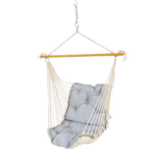 Tufted Cushioned Swing with Swing Spring