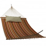 Large Polyester Quilted Hammock with Pillow - Apricot Stripe