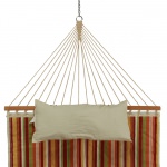 Large Polyester Quilted Hammock with Pillow - Apricot Stripe