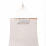 Large Double Quilted Hammock with Detachable Pillow - Natural Solid