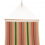 Large Double Quilted Hammock with Detachable Pillow - Garden Trellis Stripe