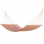Large Polyester Quilted Hammock - Red and Orange Stripe