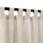 Turin Taupe Semi-Sheer Extra Wide Outdoor Curtain 120 x 96 w/ Nickel Grommets