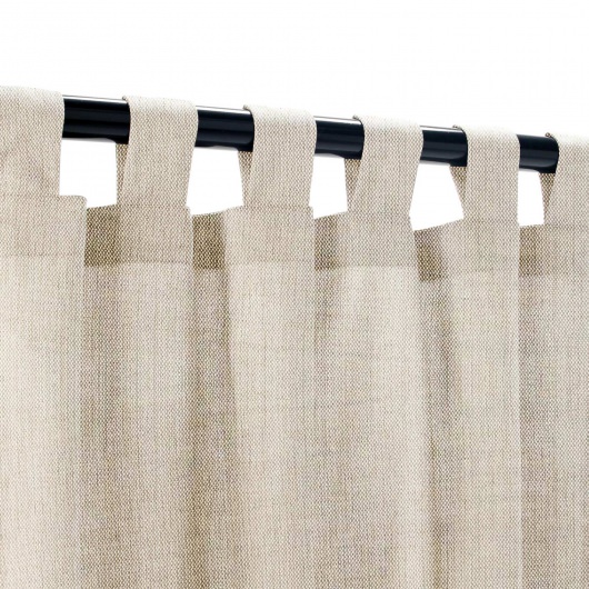 Turin Taupe Semi-Sheer Extra Wide Outdoor Curtain 120 x 96 w/ Nickel Grommets