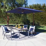 Bali 10' Square Sunbrella Cantilever Umbrella with Cross Base