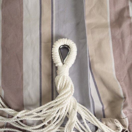Brazilian Premium Polycotton Fabric Hammock Combo with Space Saving Stand & Storage Bag - Gray Stripe