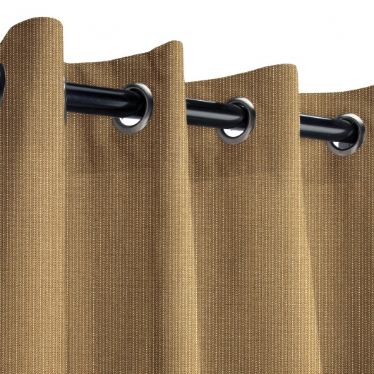 Sunbrella Spectrum Caribou Outdoor Curtain with Gunmetal Grommets - CUS