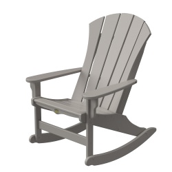 DURAWOOD® Poly Sunrise Adirondack Rocker - Gray