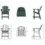 DURAWOOD® Poly Sunrise Counter Height Chair