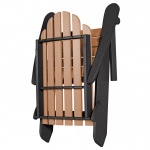 DURAWOOD® Poly Lumber Essentials Folding Adirondack Chair - Black and Cedar