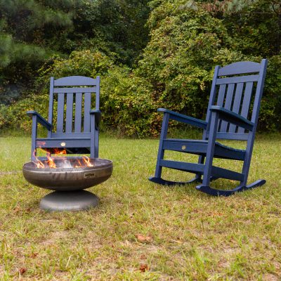 DURAWOOD® Poly 2 Piece Porch Rockers and 24 in. Fire Pit Set