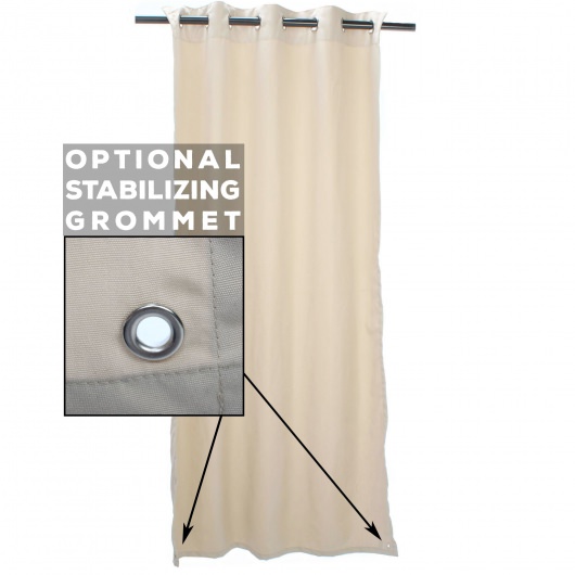 Sunbrella Dupione Walnut Outdoor Curtain with Tabs 50 in x 96 in w/ Stabilizing Grommets