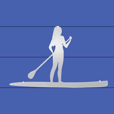 Stainless Steel Female Paddle Boarder Wall Decor