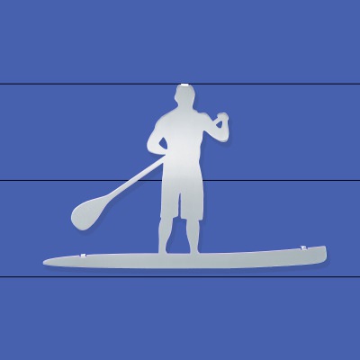 Stainless Steel Male Paddle Boarder Wall Decor