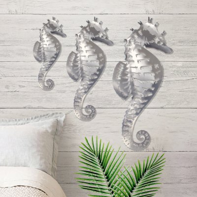 Stainless Steel Sea Horse Wall Decor