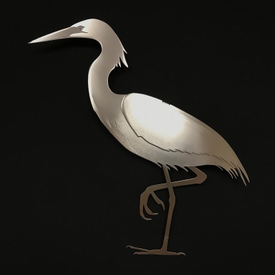 Stainless Steel Egret  Wall Decor