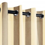 Sunbrella Regency Sand Outdoor Curtain with Satin Nickel Plated Grommets 50 in. x 120 in.