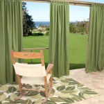 Sunbrella Spectrum Cilantro with Tabs - 50 in. x 84 in.