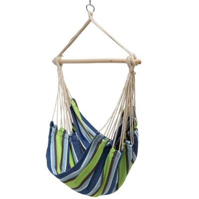 Single Quick Dry Fabric Swing - Green and Blue Stripe