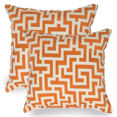 Tangerine Keyes Indoor/Outdoor Throw Pillow - Set of Two