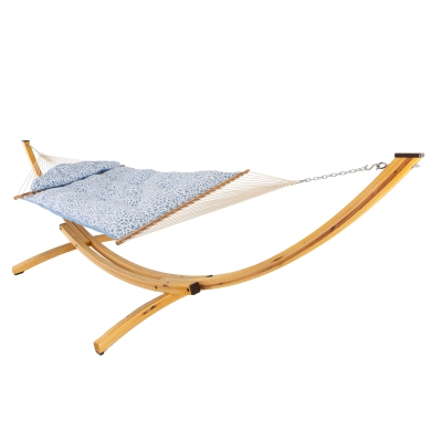 Large Sunbrella Tufted Hammock with Detachable Pillow -Dapple Delft
