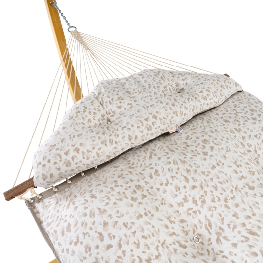 Large Sunbrella Tufted Hammock with Detachable Pillow -Dapple Linen
