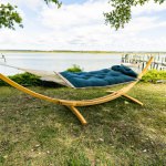 Large Sunbrella Tufted Hammock with Detachable Pillow - Platform Indigo