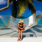 55 Inch Wide Soft Spun Cotton Rope Hammock with Hanging Hardware and FREE Pillow