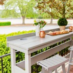 DURAWOOD® Poly 3 Piece Viewfinder Bar Height Table with Saddle Stools