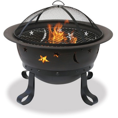 Endless Summer Oil Rubbed Bronze Wood Burning Firebowl with Stars and Moons