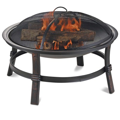 Endless Summer Round Brushed Copper Wood Burning Firebowl