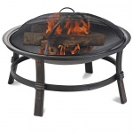 Endless Summer Round Brushed Copper Wood Burning Firebowl