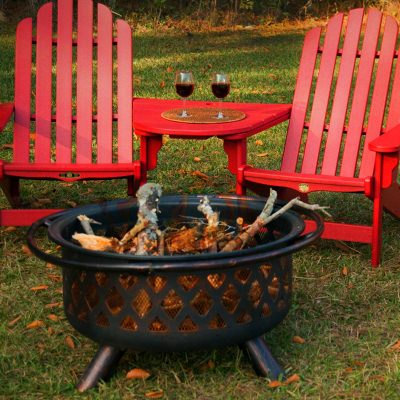 Endless Summer Round Oil Rubbed Bronze Wood Burning Firebowl with Lattice Design