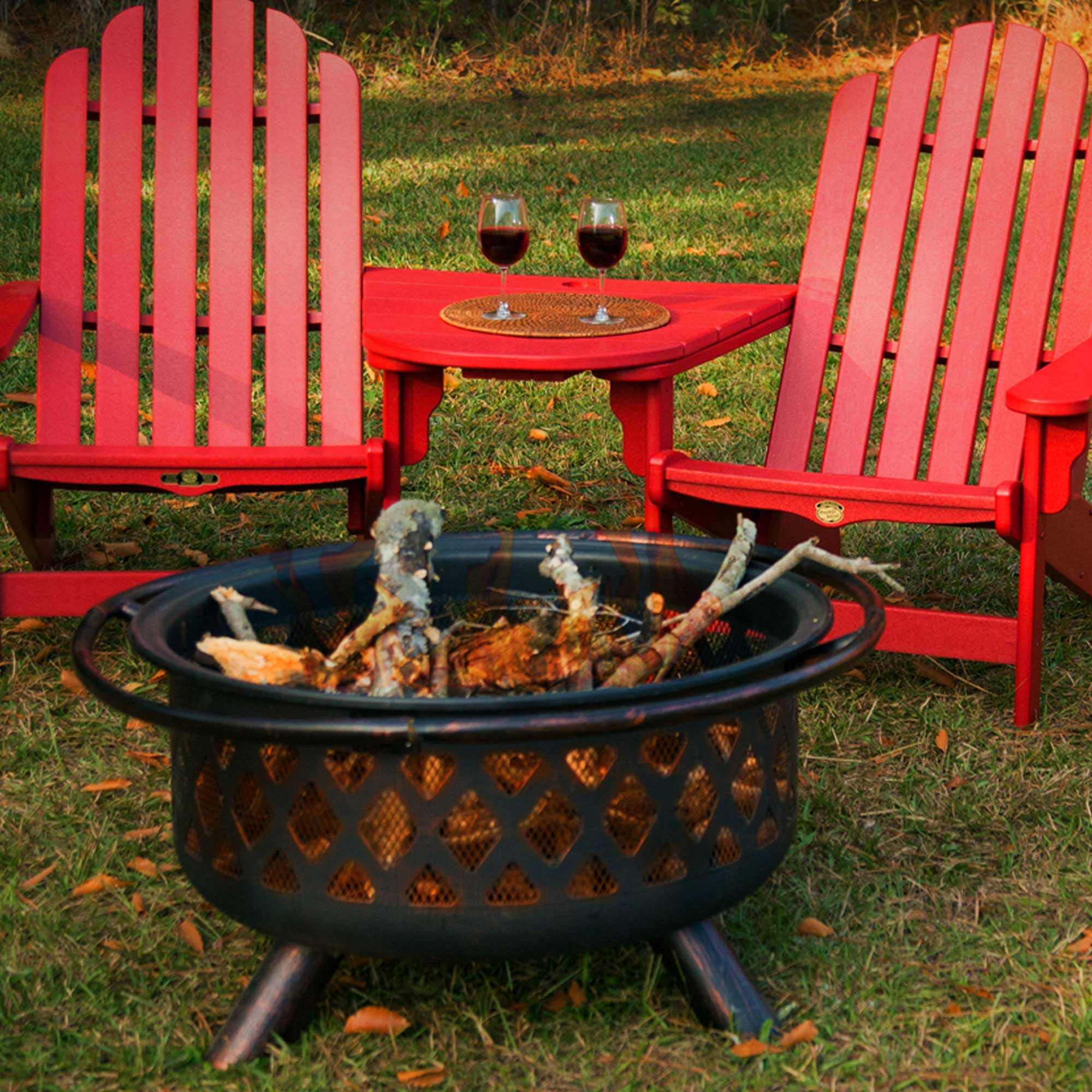 Wad792sp Bronze Fire Pit With Lattice, Blue Rhino Fire Pit