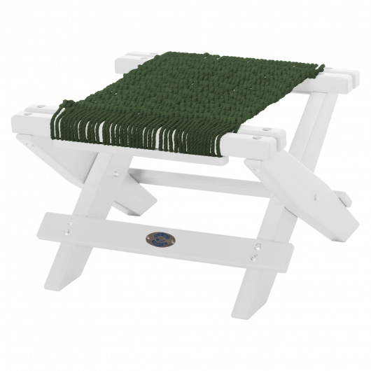DURAWOOD® Poly White Folding DURACORD® Rope Footstool