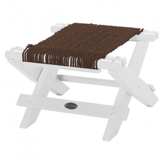 DURAWOOD® Poly White Folding DURACORD® Rope Footstool